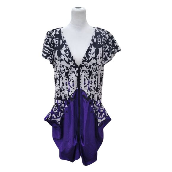 City Chic Dresses & Skirts - City Chic Zip Midi Dress Women’s 14 Purple Abstract Print Pockets Casual Stylish